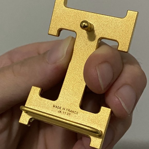 Hermes 32MM H Strie Belt Buckle with Reversible Leather Strap in Black/Chocolate - Picture 7 of 10